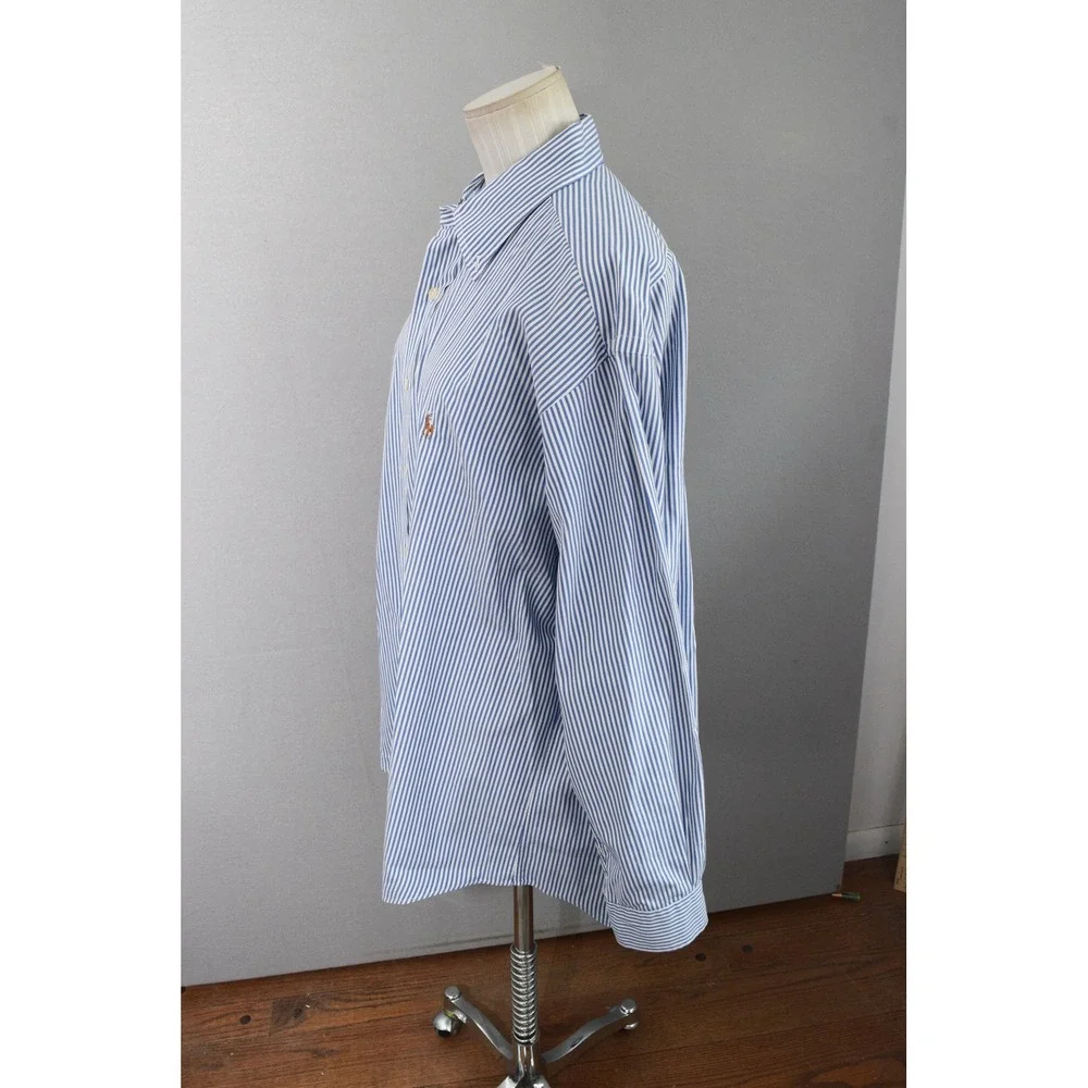 Ralph Lauren Yarmouth Shirt 16.5 34 Blue Striped Oxford Button Lot 2 Flesh Pony